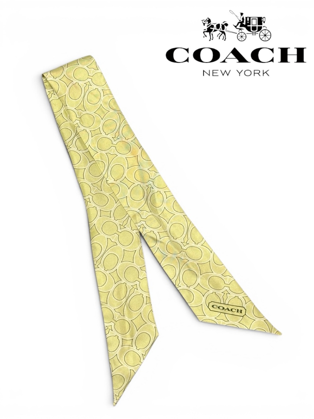 Coach Signature Patterned Skinny Scarf / Twilly - Picture 1 of 7